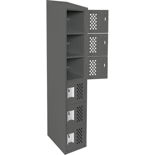 Clean-Line Perforated Lockerette, 6 -tier, 15" x 72" x 12", Steel Absolute Business Supply