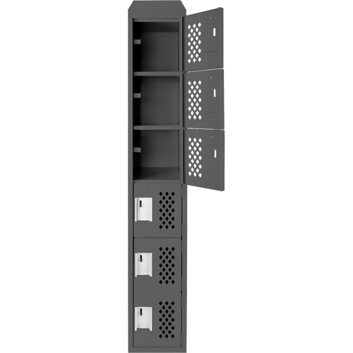 Clean-Line Perforated Lockerette, 6 -tier, 15" x 72" x 12", Steel Absolute Business Supply