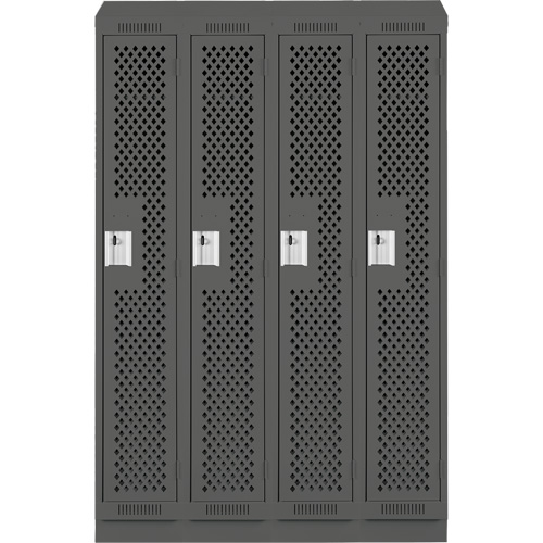 Casiers Clean Line, Bloc de 4, 48" x 18" x 82", Acier, Charbon, Rivet (assembl&eacute;), Perfor&eacute; Absolute Business Supply