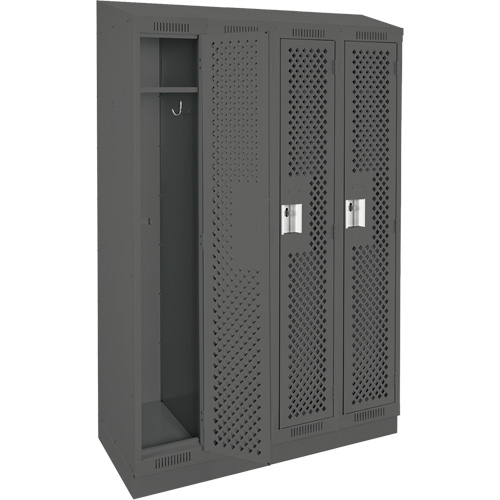 Casiers Clean Line, Bloc de 4, 48" x 18" x 82", Acier, Charbon, Rivet (assembl&eacute;), Perfor&eacute; Absolute Business Supply