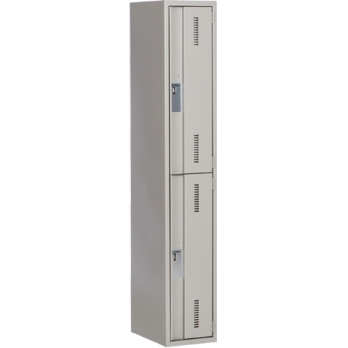 Concorde Heavy-Duty Lockers, 2 -tier, 12" x 18" x 72", Steel, Grey, Welded (Assembled) Absolute Business Supply