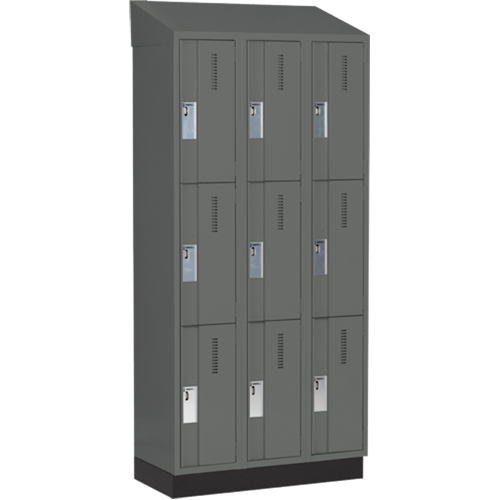 Casiers robustes Concorde, 3 niveaux, Bloc de 3, 36" x 18" x 82", Acier, Charbon, Soud&eacute; (assembl&eacute;) Absolute Business Supply