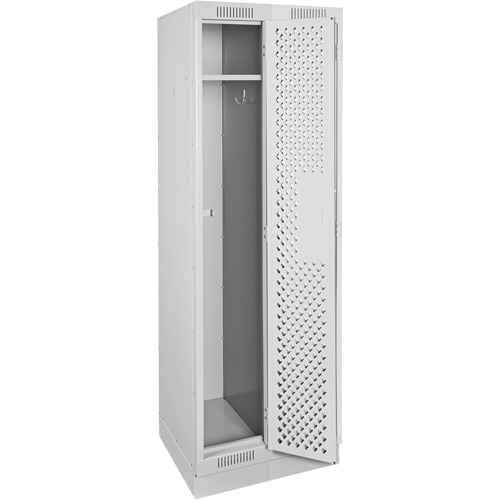 Clean Line Lockers, Bank of 2, 24" x 12" x 76", Steel, Grey, Rivet (Assembled), Perforated Absolute Business Supply