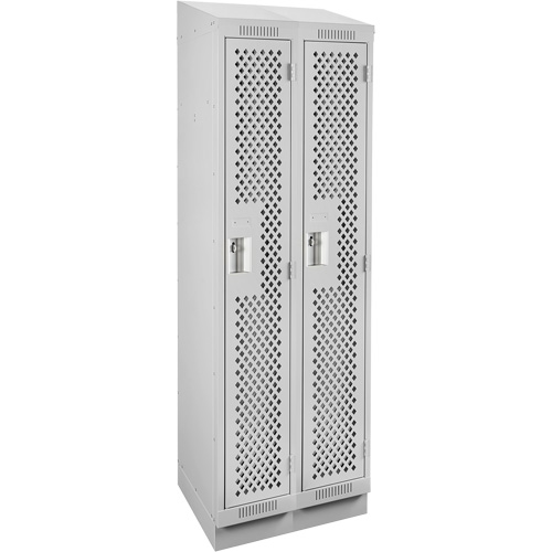 Casiers Clean Line, Bloc de 2, 24" x 18" x 82", Acier, Gris, Rivet (assembl&eacute;), Perfor&eacute; Absolute Business Supply