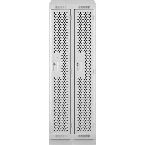 Casiers Clean Line, Bloc de 2, 24" x 18" x 82", Acier, Gris, Rivet (assembl&eacute;), Perfor&eacute; Absolute Business Supply