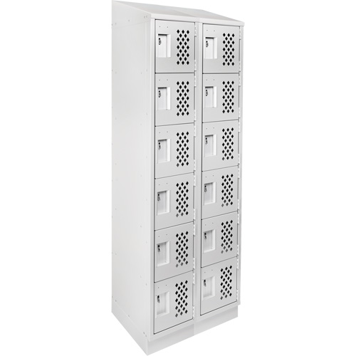 Petit casier perfor&eacute; Clean-Line, 6 niveaux, Bloc de 2, 15" x 72" x 12", Acier Absolute Business Supply