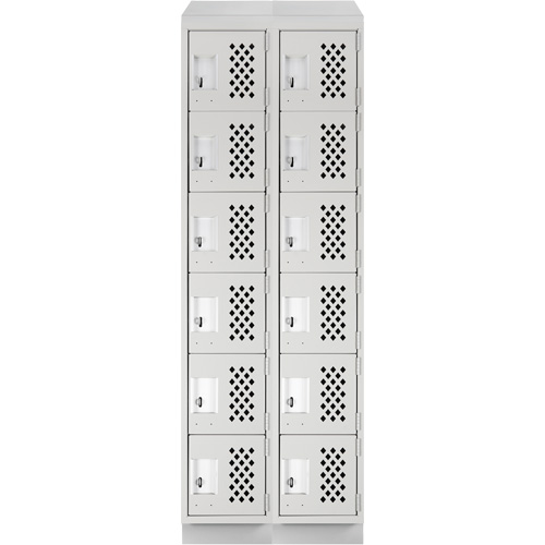 Petit casier perfor&eacute; Clean-Line, 6 niveaux, Bloc de 2, 15" x 72" x 12", Acier Absolute Business Supply