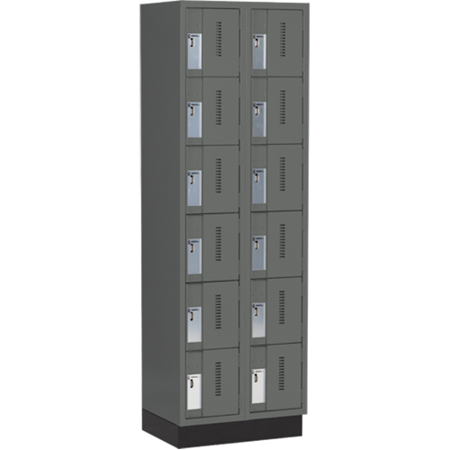 Casiers robustes Concorde, 6 niveaux, Bloc de 2, 24" x 18" x 76", Acier, Charbon, Soud&eacute; (assembl&eacute;) Absolute Business Supply