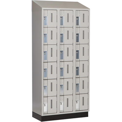 Concorde Heavy-Duty Lockers, 6 -tier, Bank of 3, 36" x 18" x 82", Steel, Grey, Welded (Assembled) Absolute Business Supply