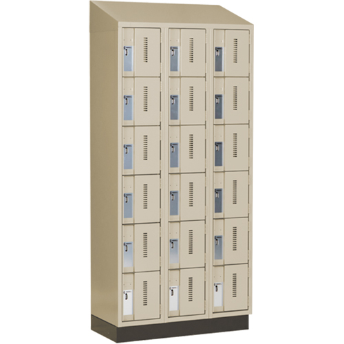 Concorde Heavy-Duty Lockers, 6 -tier, Bank of 3, 36" x 18" x 82", Steel, Beige, Welded (Assembled) Absolute Business Supply