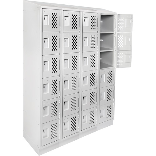Casiers &eacute;conomiques perfor&eacute;s et assembl&eacute;s Clean Line, 6 niveaux, Bloc de 4, 18" x 72" x 12", Acier Absolute Business Supply