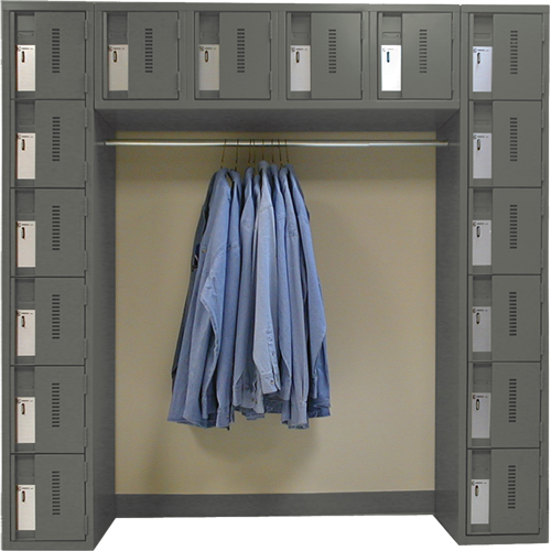 Archettes Concorde Heavy Duty Lockers, 16 -tier, Bank of 3, 18" x 72" x 72", Steel Absolute Business Supply