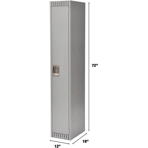 Lockers, 12" x 18" x 72", Steel, Grey, Knocked Down Absolute Business Supply