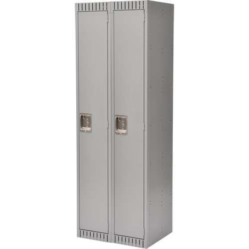 Lockers, Bank of 2, 24" x 18" x 72", Steel, Grey, Knocked Down Absolute Business Supply