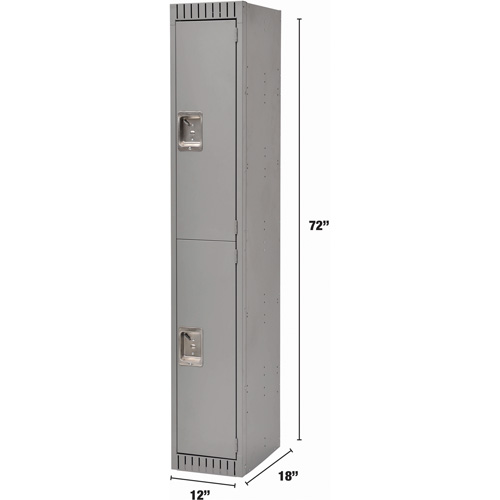 Casiers, 2 niveaux, 12" x 18" x 72", Acier, Gris, Rivet (assembl&eacute;) Absolute Business Supply