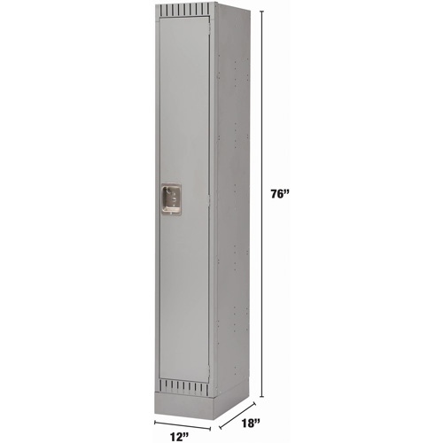 Lockers, 12" x 18" x 76", Steel, Grey, Knocked Down Absolute Business Supply