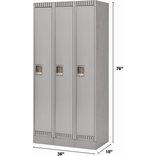 Casiers, Bloc de 3, 36" x 18" x 76", Acier, Gris, D&eacute;mont&eacute; Absolute Business Supply