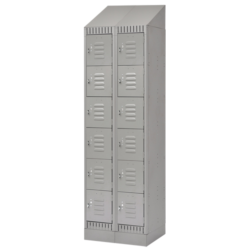 Casiers, 6 niveaux, Bloc de 2, 24" x 18" x 86", Acier, Gris, D&eacute;mont&eacute; Absolute Business Supply