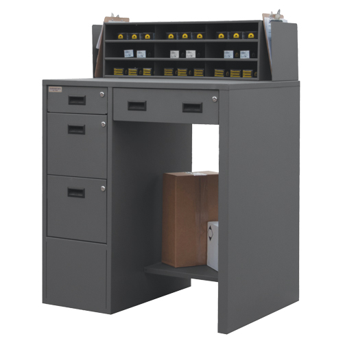 Shop Desk, 39" W x 29" D x 53" H, Grey Absolute Business Supply