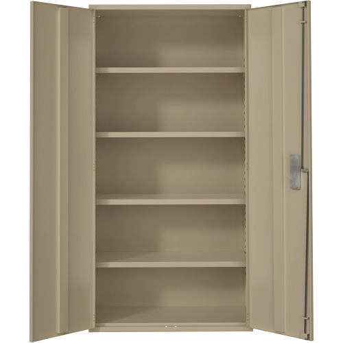 Hi-Boy Storage Cabinet, Steel, 4 Shelves, 72" H x 36" W x 18" D, Beige Absolute Business Supply