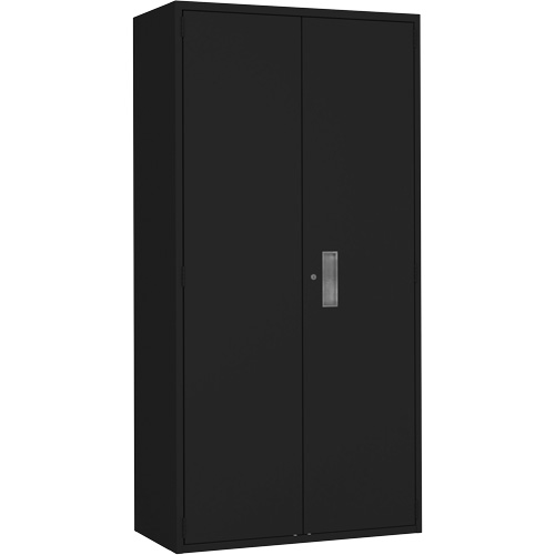 Wardrobe Storage Cabinet, Steel, 36" W x 18" D x 72" H, Black Absolute Business Supply