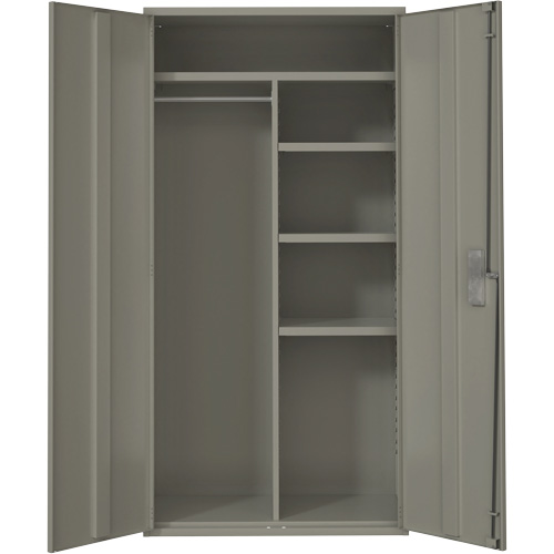 Combination Storage Cabinet, Steel, 6 Shelves, 72" H x 36" W x 18" D, Grey Absolute Business Supply