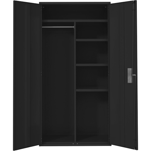 Combination Storage Cabinet, Steel, 6 Shelves, 72" H x 36" W x 18" D, Black Absolute Business Supply