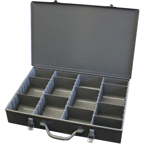 Boîtes en acier &agrave; compartiments &agrave; fond courb&eacute;, 17,875" la x 12" p x 3" h, 13 compartiments Absolute Business Supply