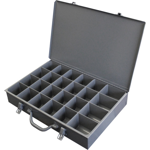 Steel Scoop Compartment Boxes, 17.875" W x 12" D x 3" H, 24 Compartments Absolute Business Supply