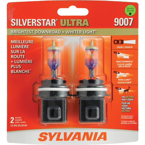 9007 SilverStar&reg; Ultra Headlight Bulb, Halogen, 55 W/65 W, White Absolute Business Supply