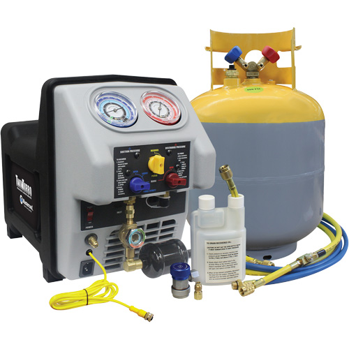 Syst&egrave;me de r&eacute;cup&eacute;ration de r&eacute;frig&eacute;rant double turbo avec r&eacute;servoir DOT de 50 lb Absolute Business Supply