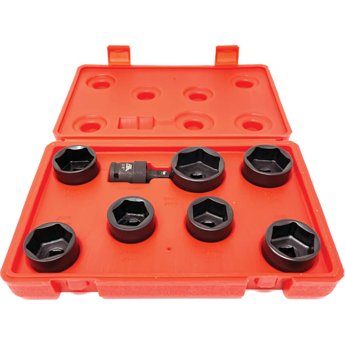 8 Pc. Extra-Low-Profile Oil Filter Socket Set Absolute Business Supply