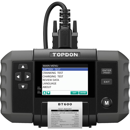 BT600 12V Battery & 12V/24V System Tester with Built-in Printer Absolute Business Supply