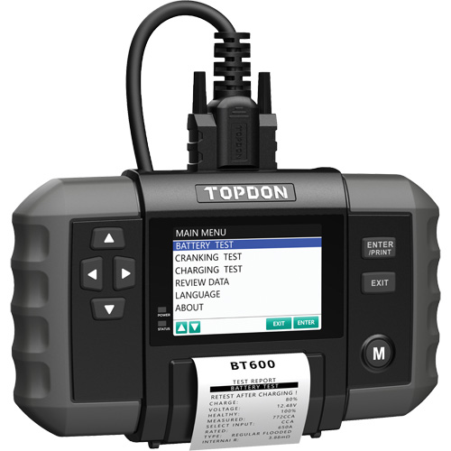 BT600 12V Battery & 12V/24V System Tester with Built-in Printer Absolute Business Supply
