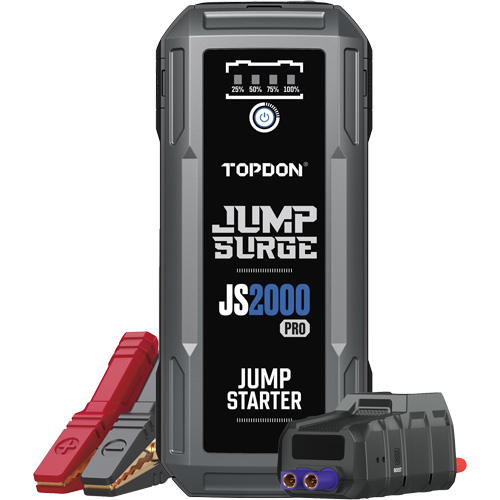 D&eacute;marreur de secours, banque d'alimentation et lampe de poche JumpSurge2000Pro &agrave; 2500 A de pointe Absolute Business Supply