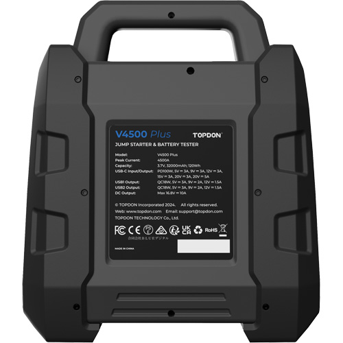 V4500 Plus 2-in-1 4500 Peak Amp Jump Starter, Battery & System Tester Absolute Business Supply