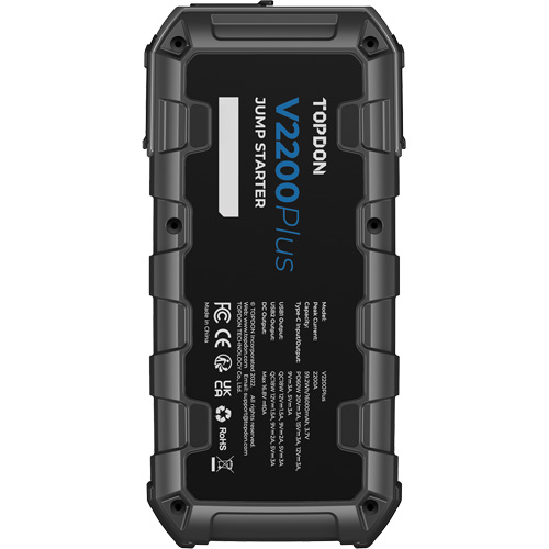 V2200Plus 2-in-1 2200 Peak Amp Jump Starter, Battery & System Tester Absolute Business Supply