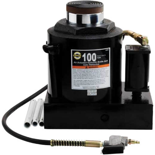 Air Actuated Bottle Jack, 100 Ton(s), Air Hydraulic/Manual Hydraulic, 17-22/25" Raised Height Absolute Business Supply