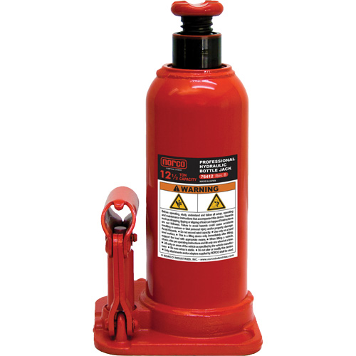Cric hydraulique &agrave; bouteille avec trou pour manom&egrave;tre, 12,5 tonnes, 18-89/100" Hauteur &eacute;lev&eacute;e Absolute Business Supply