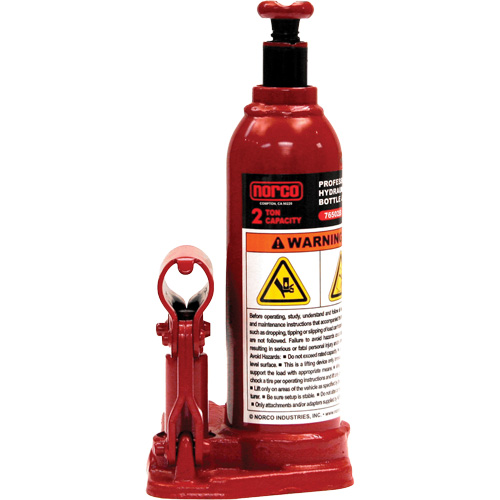 Professional Hydraulic Bottle Jack, 2 Ton(s), 14-1/2" Raised Height Absolute Business Supply