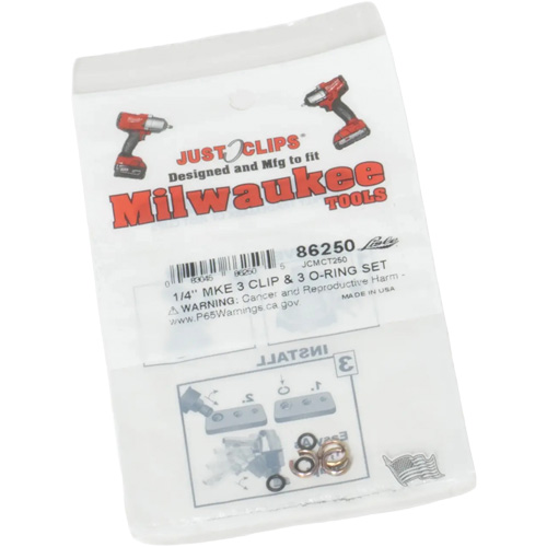 Jeu de clips et joints toriques de 1/4 po pour Milwaukee Absolute Business Supply