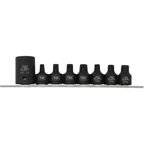 Pickup Truck Bed Bolt Socket/Bit Set, 8 Pieces, 1/2"/3/8" Drive Size Absolute Business Supply