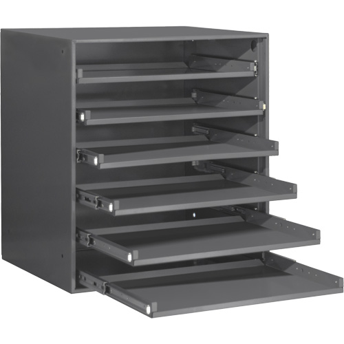 Compartment Box Cabinet, Steel, 6 Slots, 20-5/16" W x 15-15/16" D x 21-7/8" H, Grey Absolute Business Supply