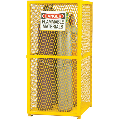 Armoire de rangement pour bouteilles &agrave; gaz, nbre de bouteilles: 9, 30" , 30" , 71-3/4" , Jaune Absolute Business Supply