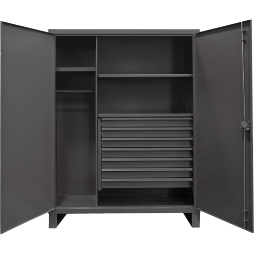 Extra Heavy-Duty Wardrobe Cabinet, Steel, 48" W x 24" D x 78" H, Grey Absolute Business Supply