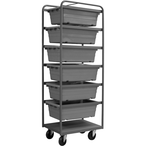 Mobile Tub Rack, Double-sided, 6 bins, 26" W x 18" D x 74" H Absolute Business Supply
