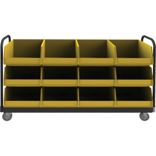 R&acirc;telier mobile, &agrave; deux c&ocirc;t&eacute;s, 12 bacs, 78" la x 18" p x 47" h Absolute Business Supply