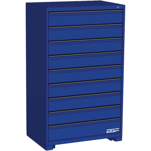 Armoire &agrave; tiroirs modulaire, 9 tiroirs, 36" la x 24" p x 60" h, Bleu Absolute Business Supply