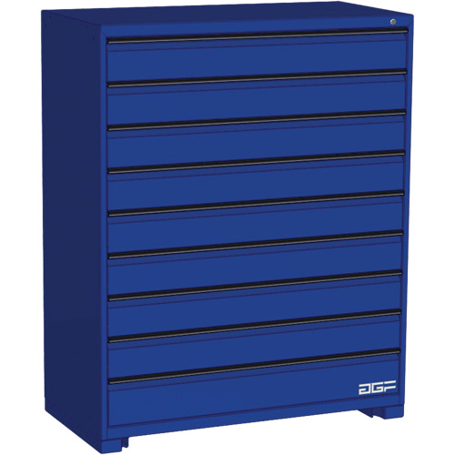 Armoire &agrave; tiroirs modulaire, 9 tiroirs, 48" la x 24" p x 60" h, Bleu Absolute Business Supply