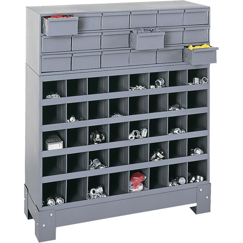 Modular Small Parts Storage Unit, Steel, 18 Drawers, 33-3/4" x 12-1/4" x 40-1/2", Grey Absolute Business Supply